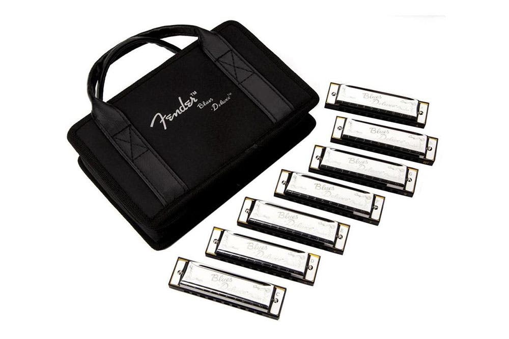 Fender Blues Deluxe Harmonicas Seven-Key Sampler Set with Case