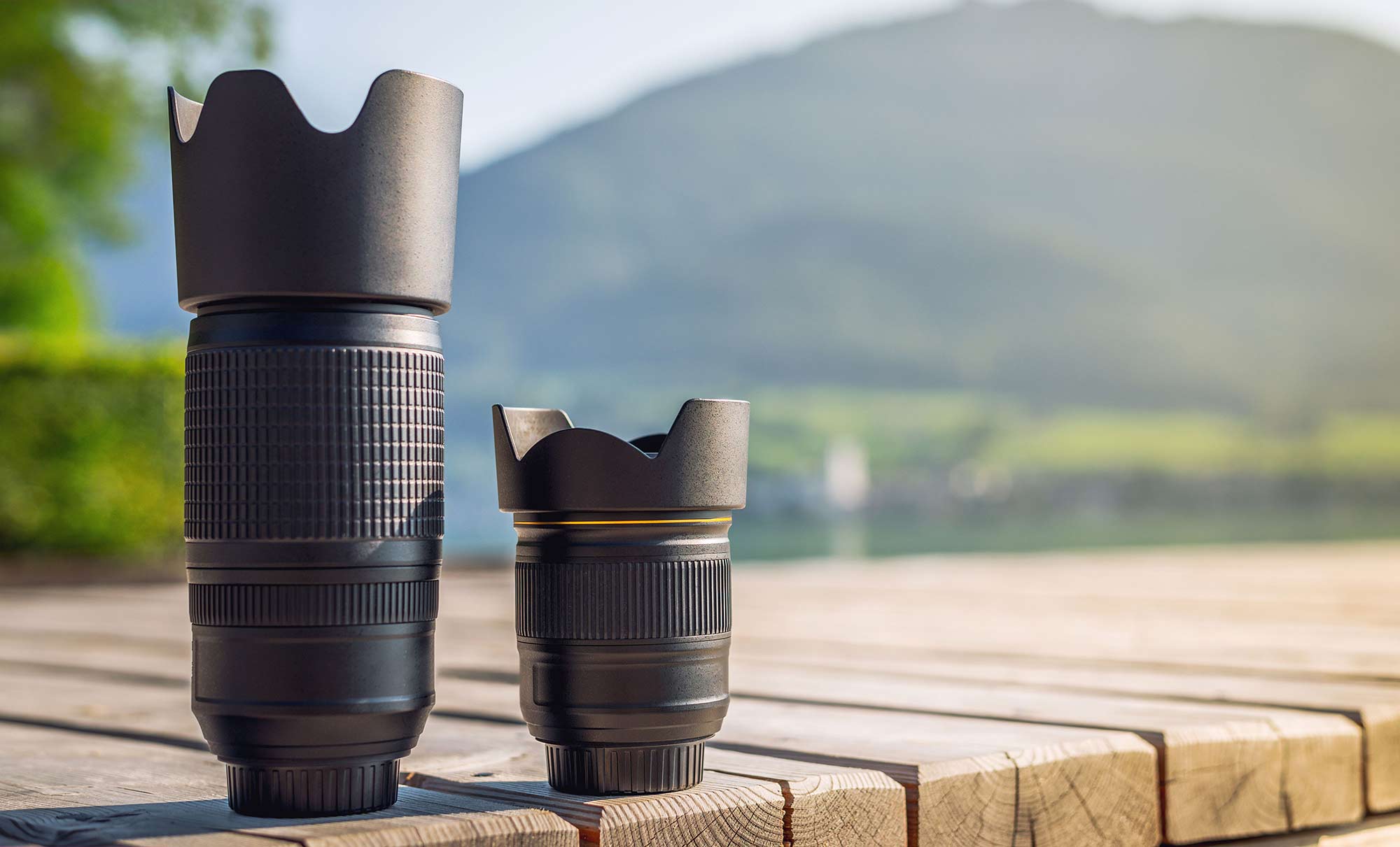 wide angle and telephoto lenses