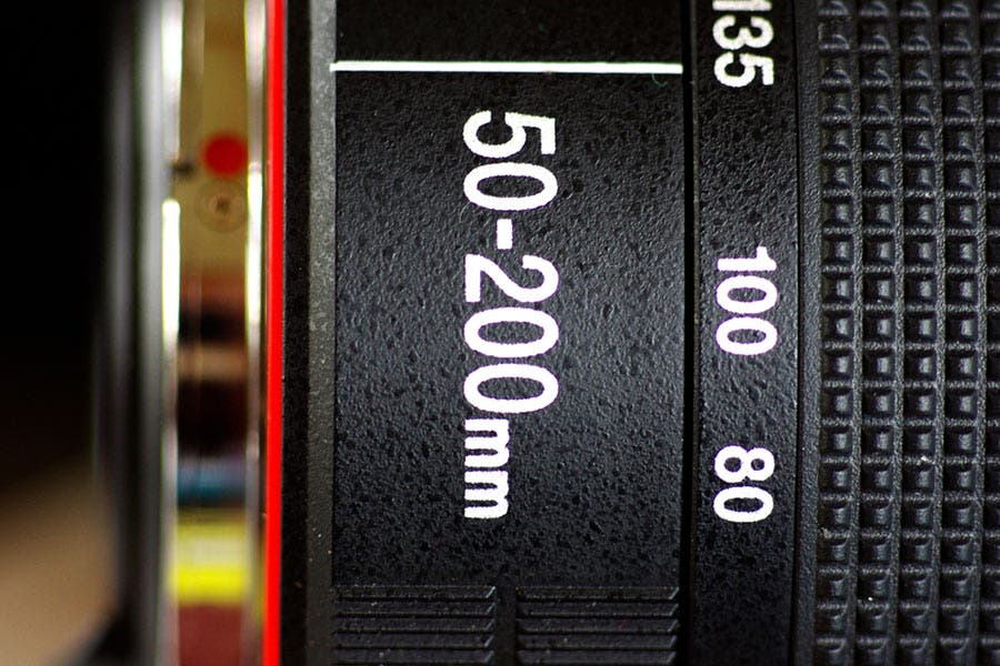 focal length marking on prime lens