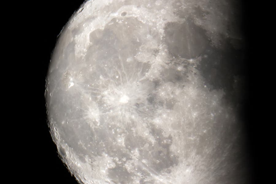 super zoom shot of the moon