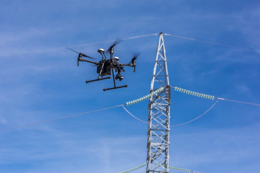 drone thermal camera observing a power plant