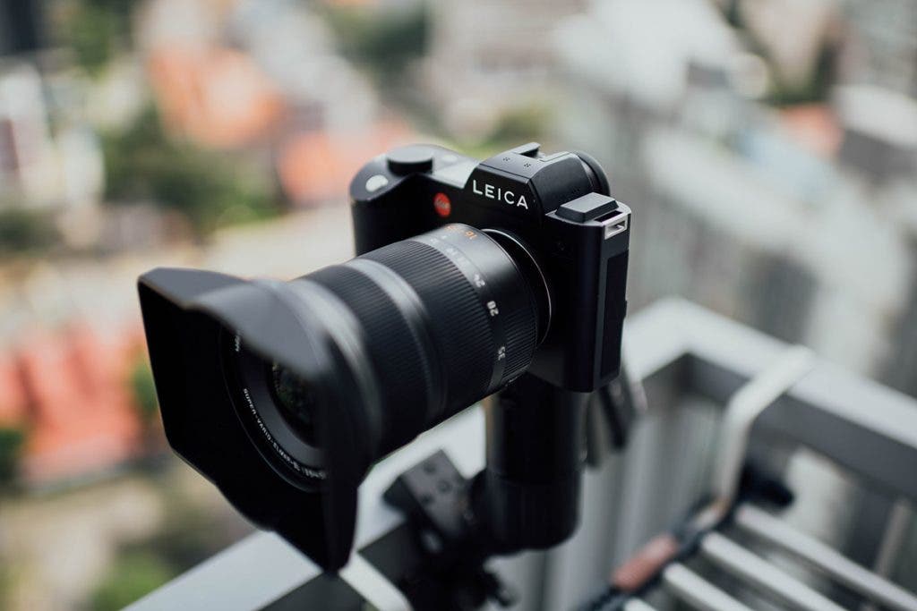 leica camera with lens hood