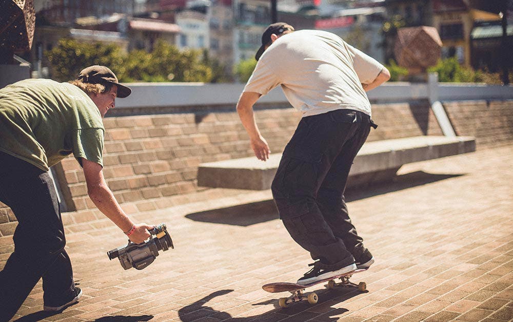 videographer skateboarder recording video