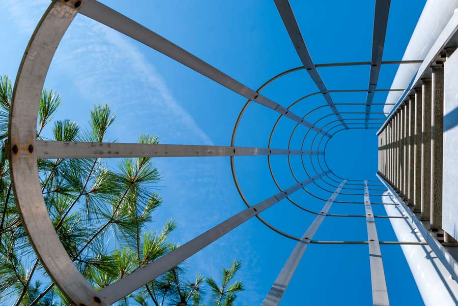 worm’s-eye view of a ladder