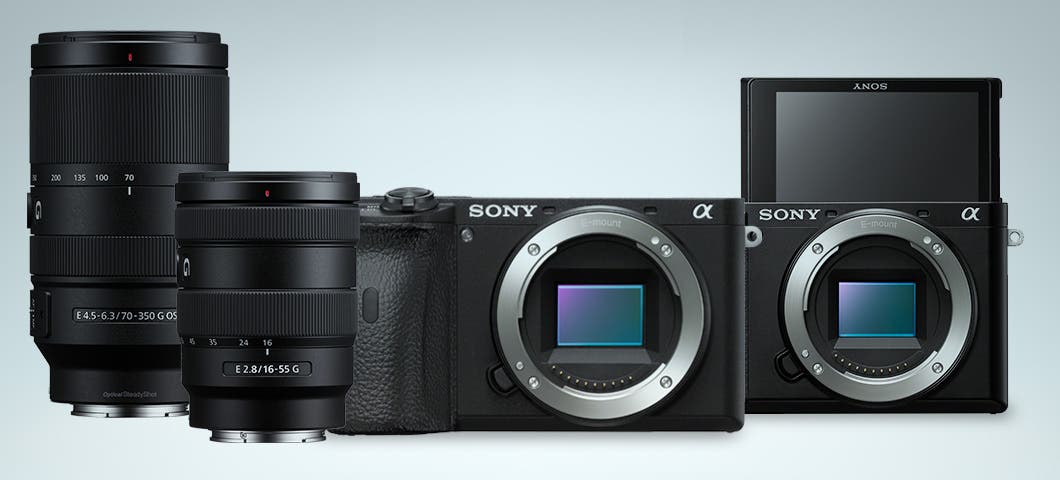 Sony a6600, sony a6100, sony 16-55mm F2.8 G APS-C Zoom Lens and 70-350mm F4.5-6.3 G OSS Super-Telephoto APS-C Zoom Lenses