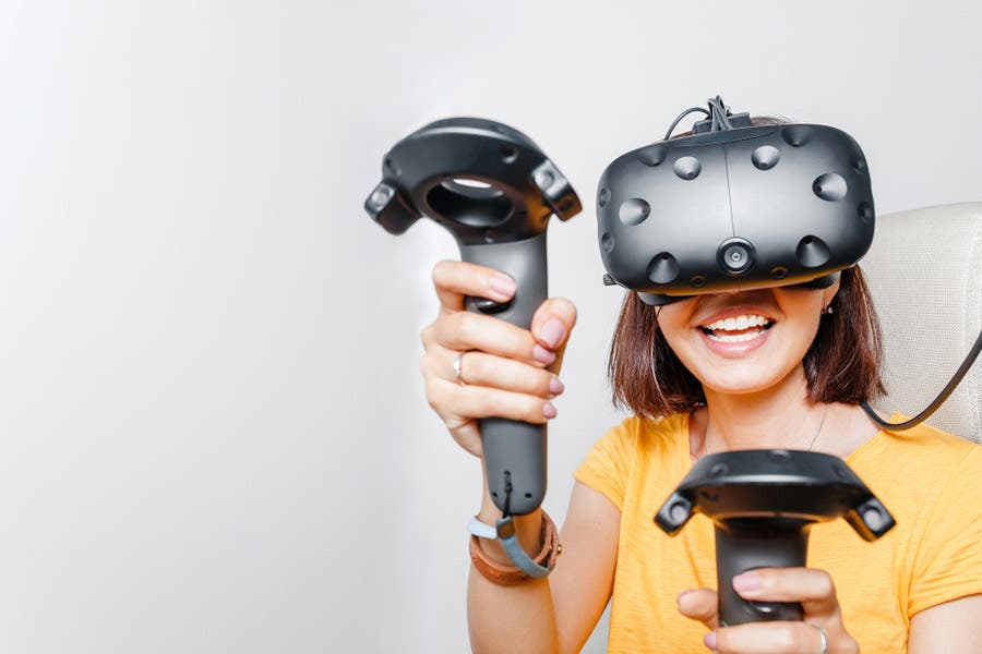 woman engaged in VR gaming