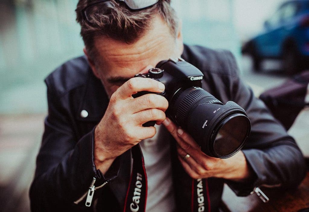 professional photographer with camera