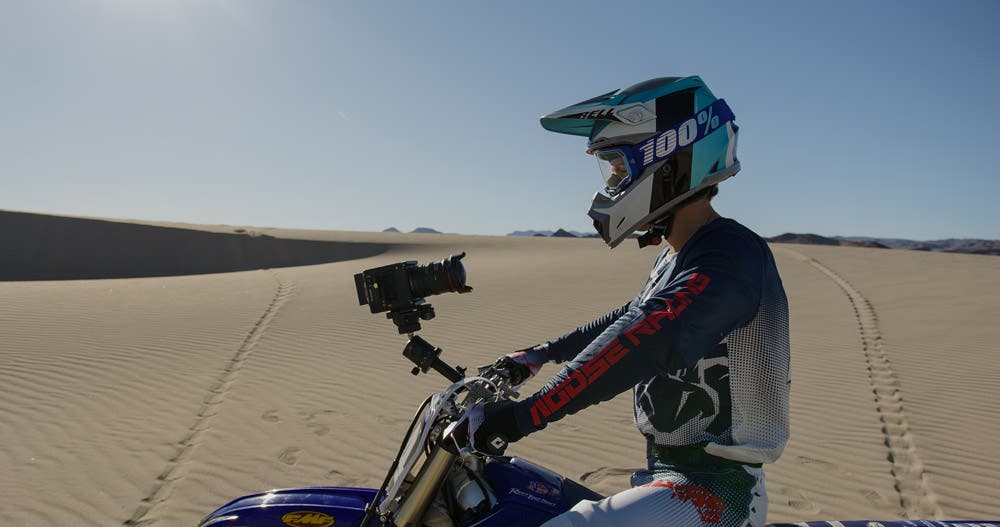 RED KOMODO 6K camera on bike