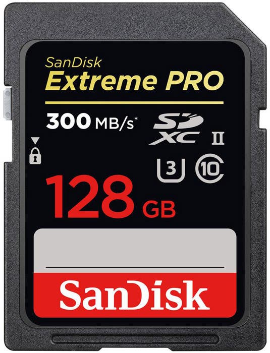 SanDisk 128GB Extreme PRO SDXC Memory Card, UHS-II Class 10 U3, Up to 300MB/s Read