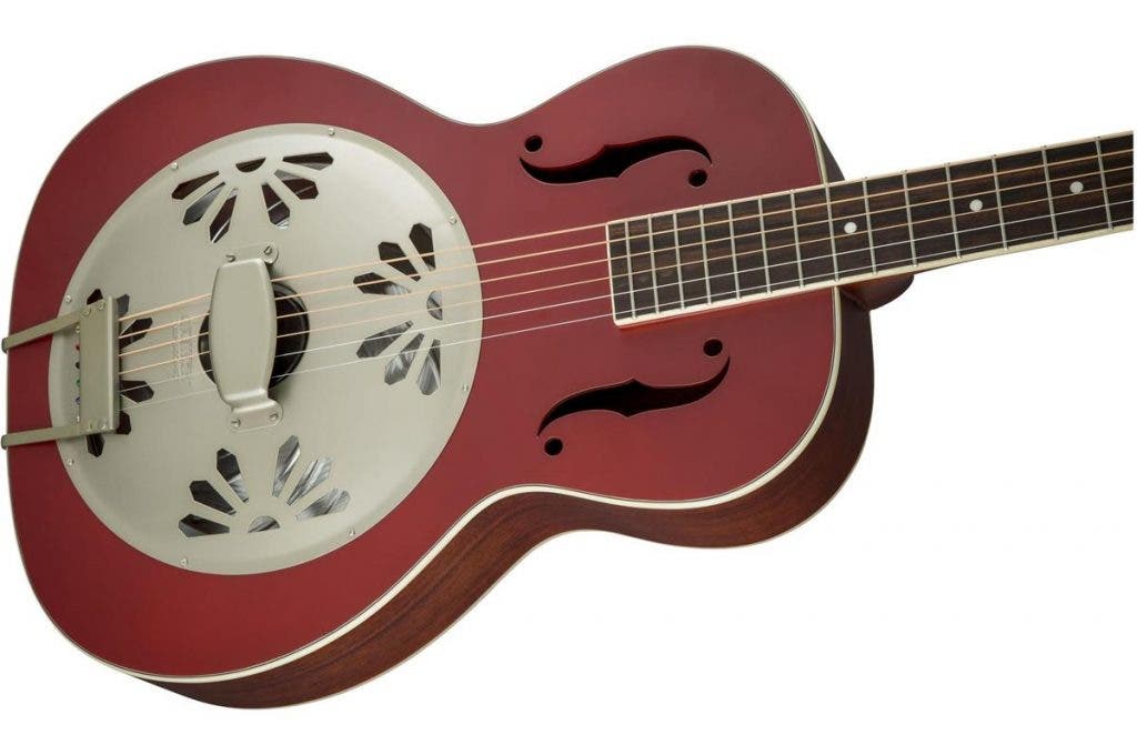 Gretsch Alligator Biscuit Round-Neck G9241-CHFR Resonator Guitar with Fishman Nashville Pickup, 20 Frets, Medium "V" Neck, Vintage Semi-Gloss, Chieftain Red Gretsch Alligator Biscuit Round-Neck G9241-CHFR Resonator Guitar with Fishman Nashville Pickup, 20 Frets, Medium "V" Neck, Vintage Semi-Gloss, Chieftain Red