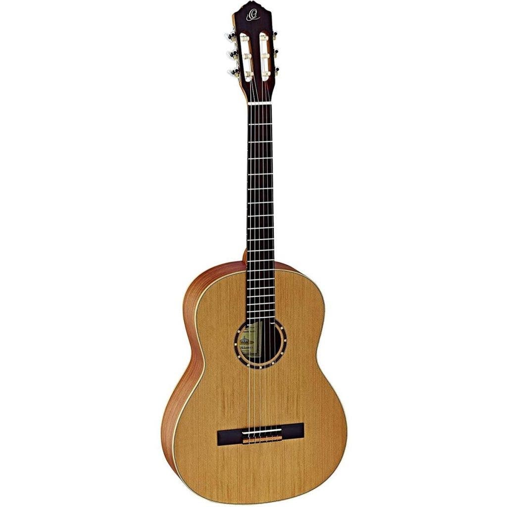 Ortega Guitars R122 Family Series Cedar Top Slim Neck Nylon String Acoustic Guitar, Walnut Fretboard, Natural