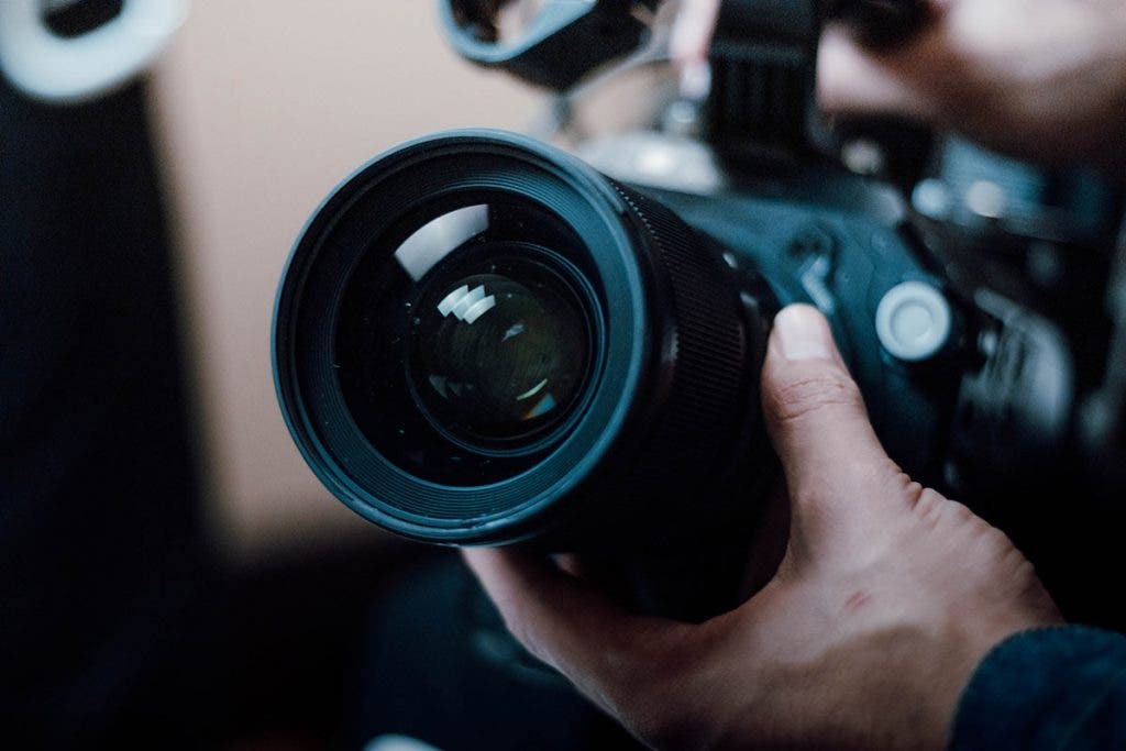 camera lens on camera