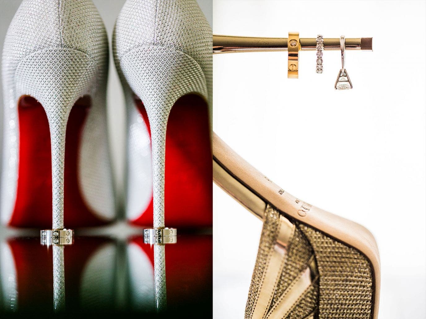 Behind the scenes wedding ring photo with shoes