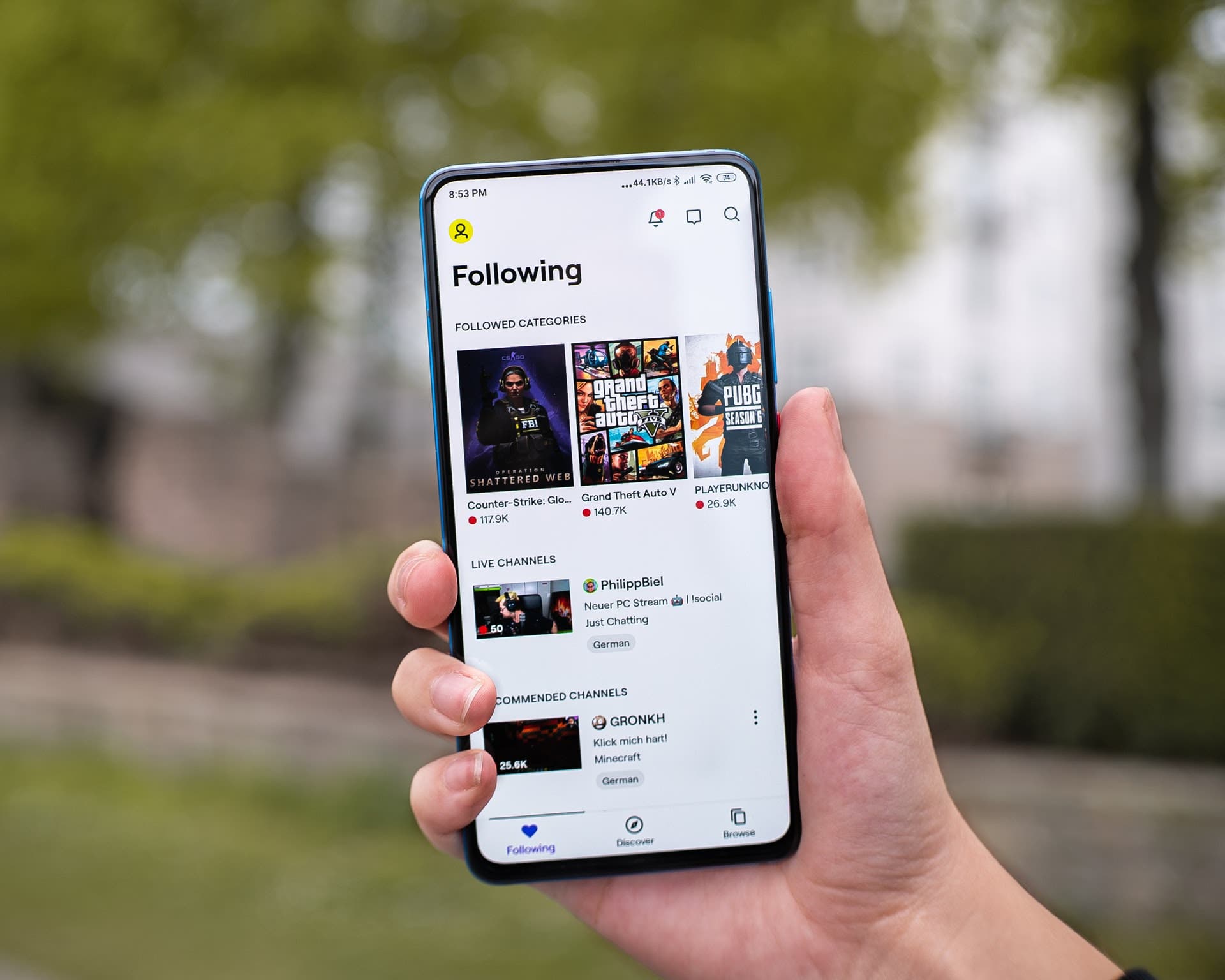 The popular game streaming app - Twitch