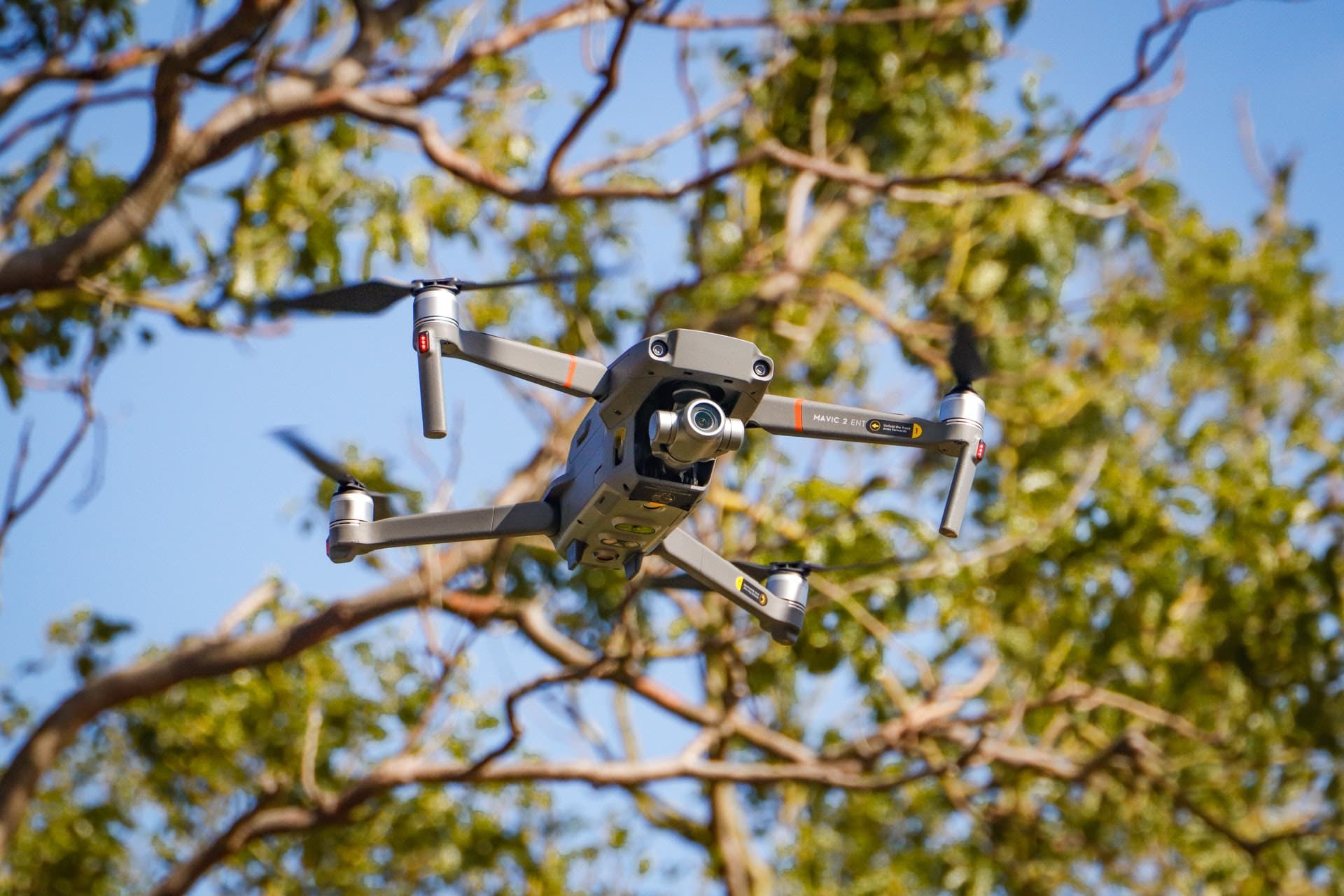 Drone hovering in the mid-air