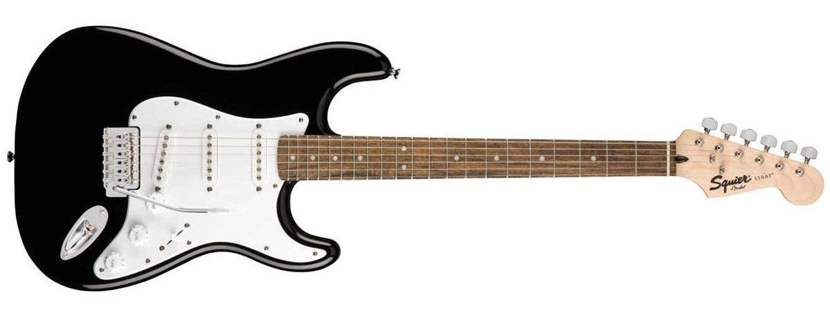 Squier Stratocaster Electric Guitar Pack with 10G Amplifier and Padded Gig Bag, Black
