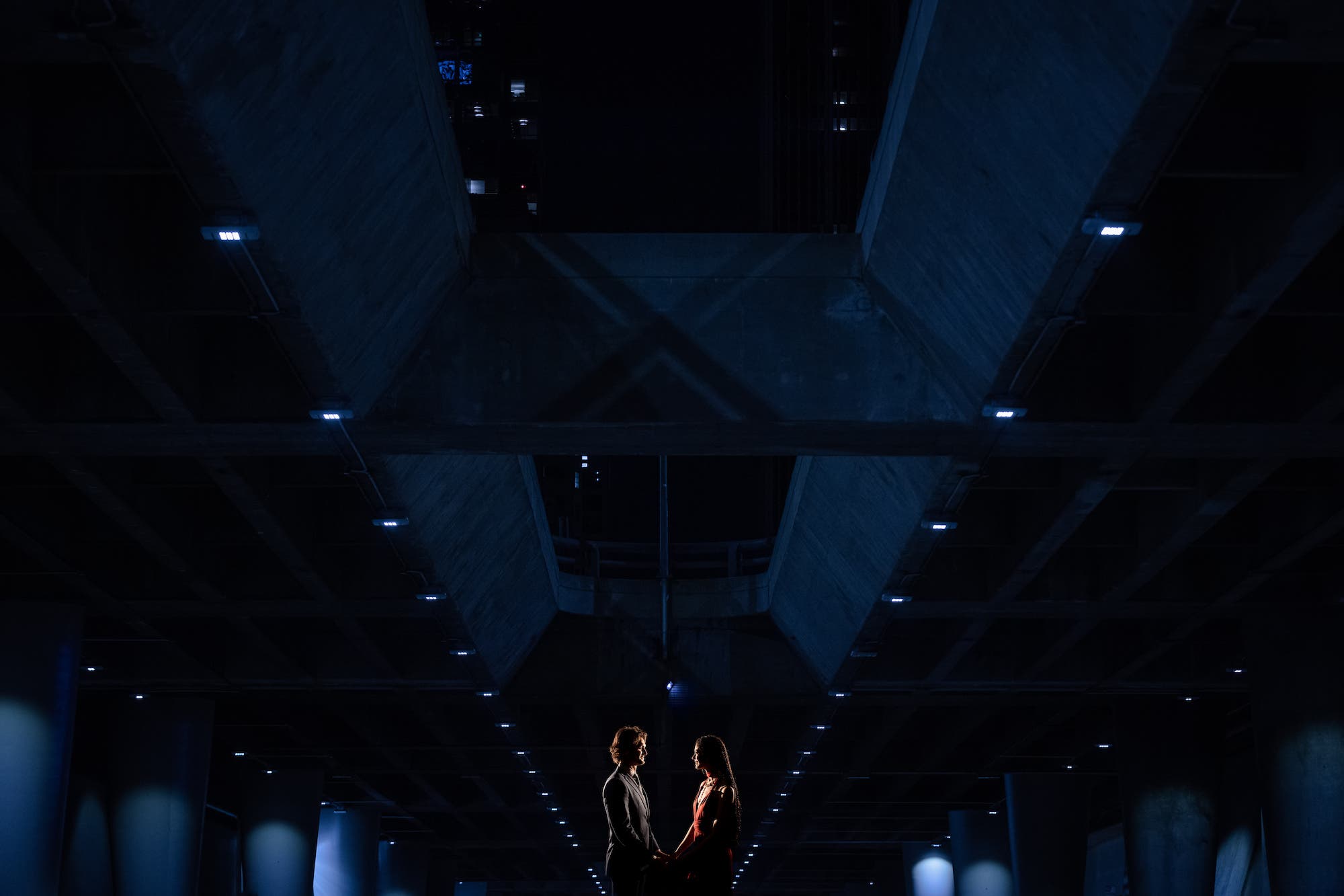 leading lines photography with lights under the Broad