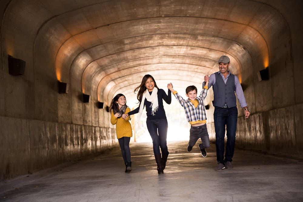 family walking