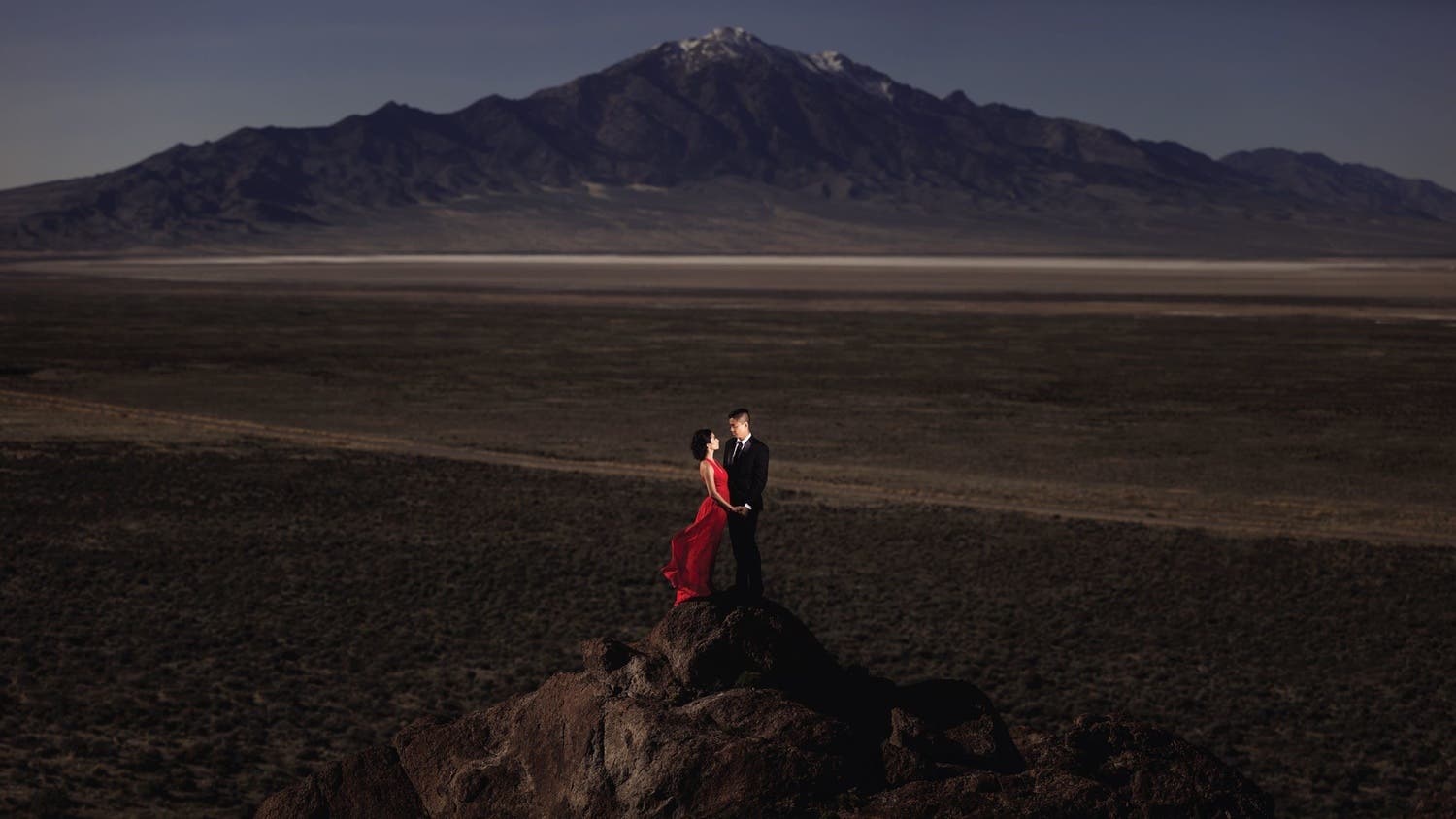 Landscape couples portrait