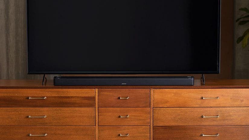 Bose Soundbar 900 on living room entertainment center