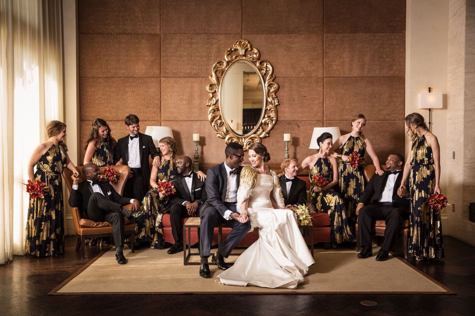 seated wedding party