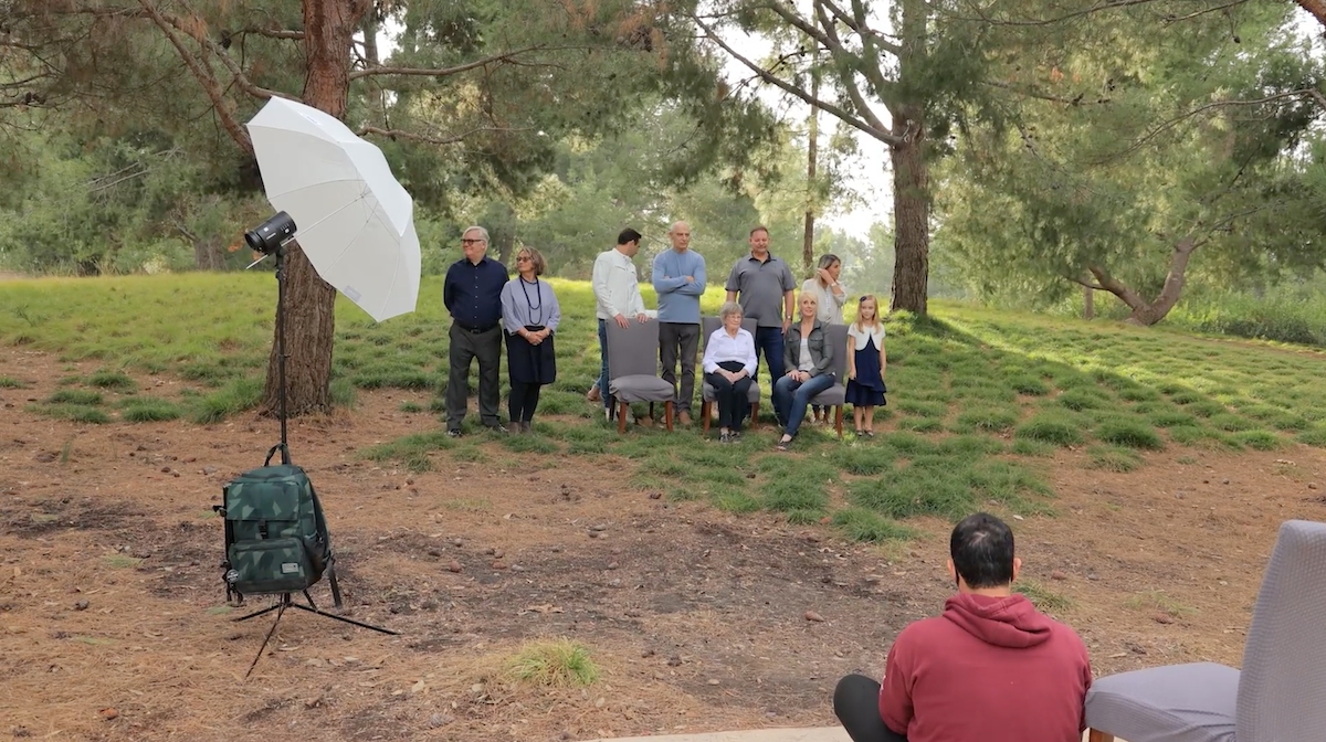 Lighting set up for group photo poses