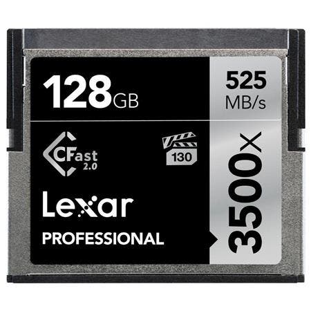 Lexar 128GB Professional 3500x CFast 2.0 Memory Card Up to 525MB/s Read Speed
