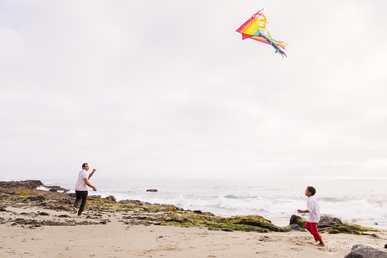 kite flying at the beach