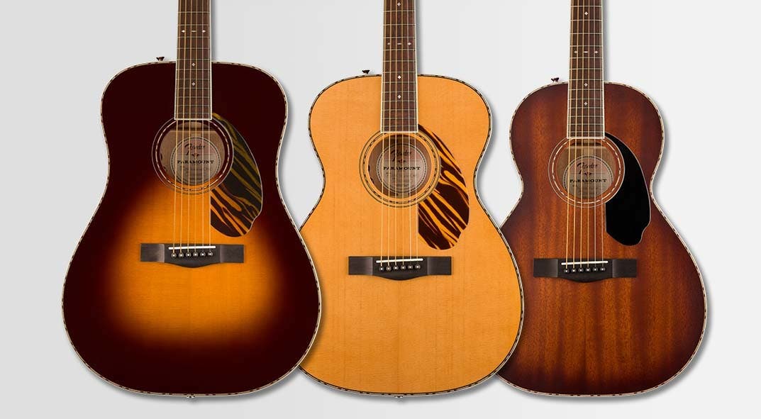 Paramount Series guitars. Photo from Fender. Paramount Series guitars. Photo from Fender.