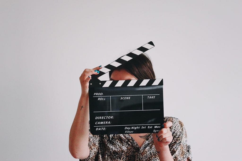 film director with clapboard