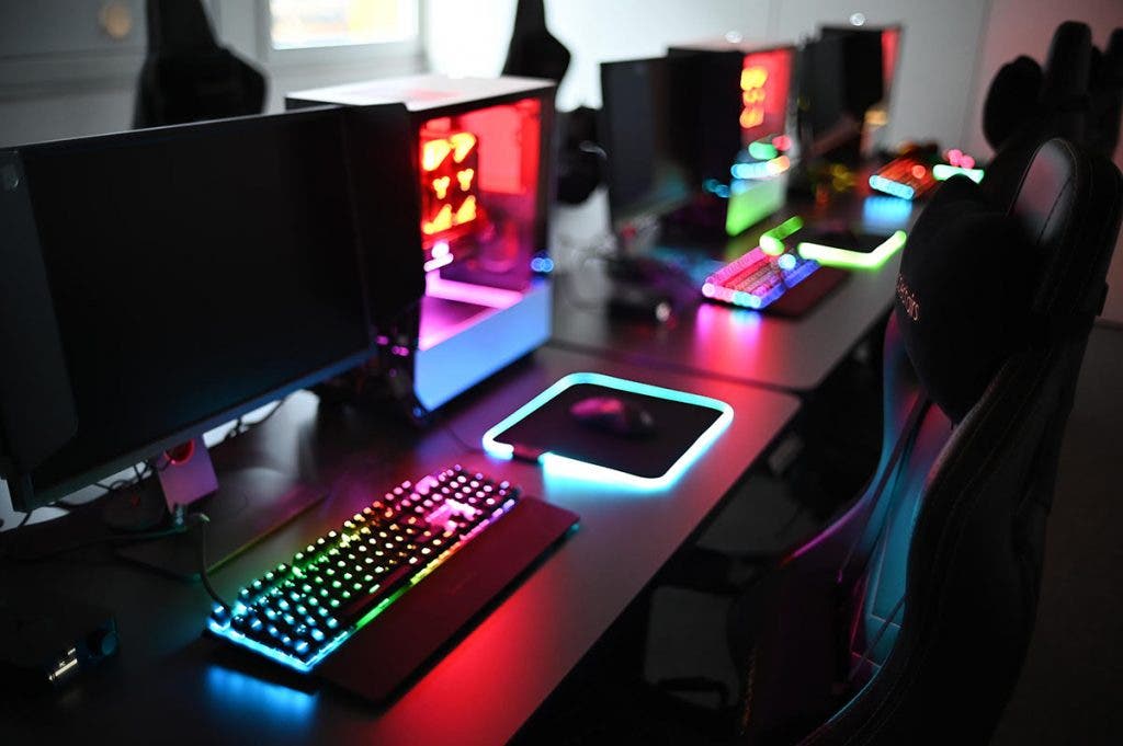 esports club room and equipment