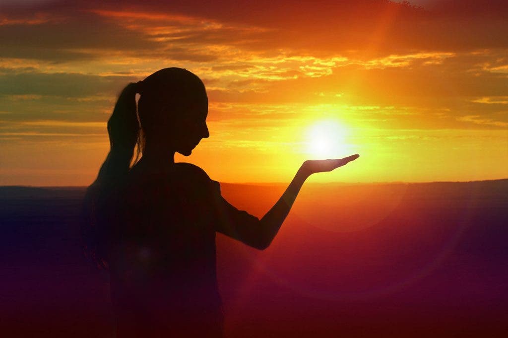 Forced perspective with sunset
