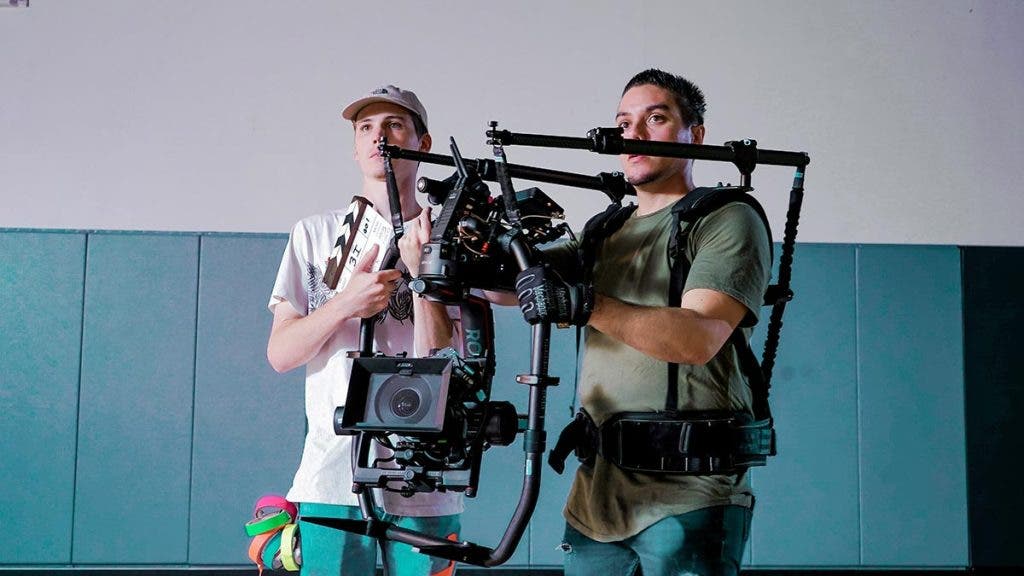 filmmakers with film cameras on set