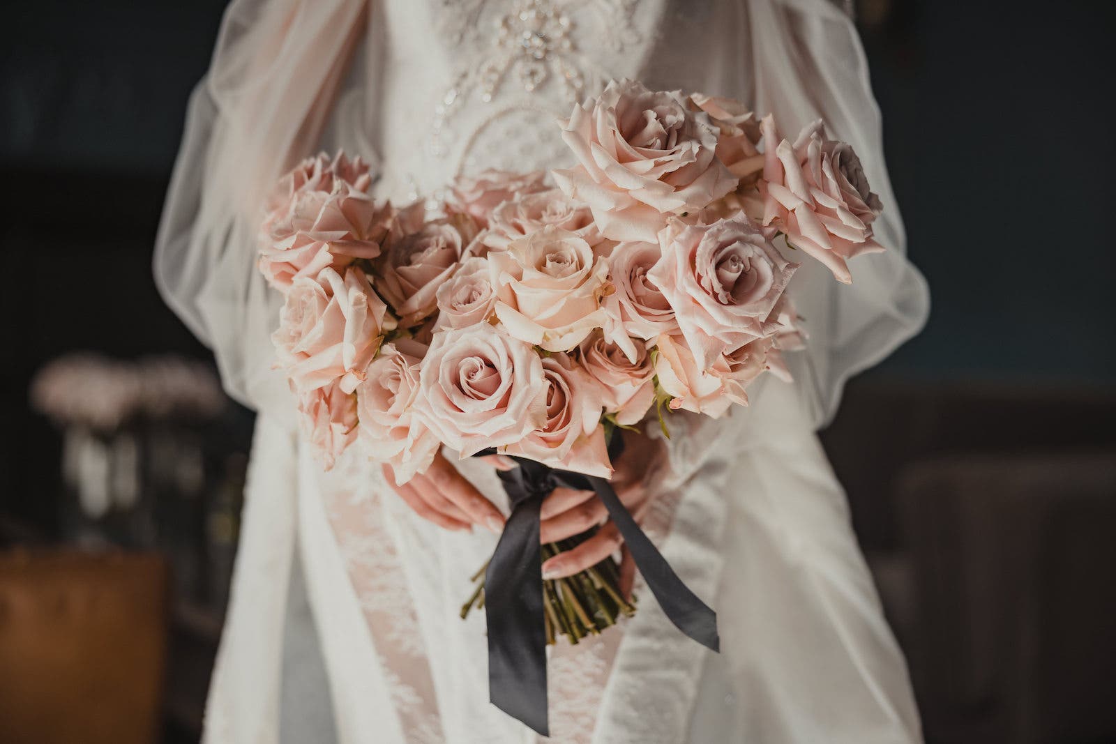 tight crop of bouquet for creative portrait photography