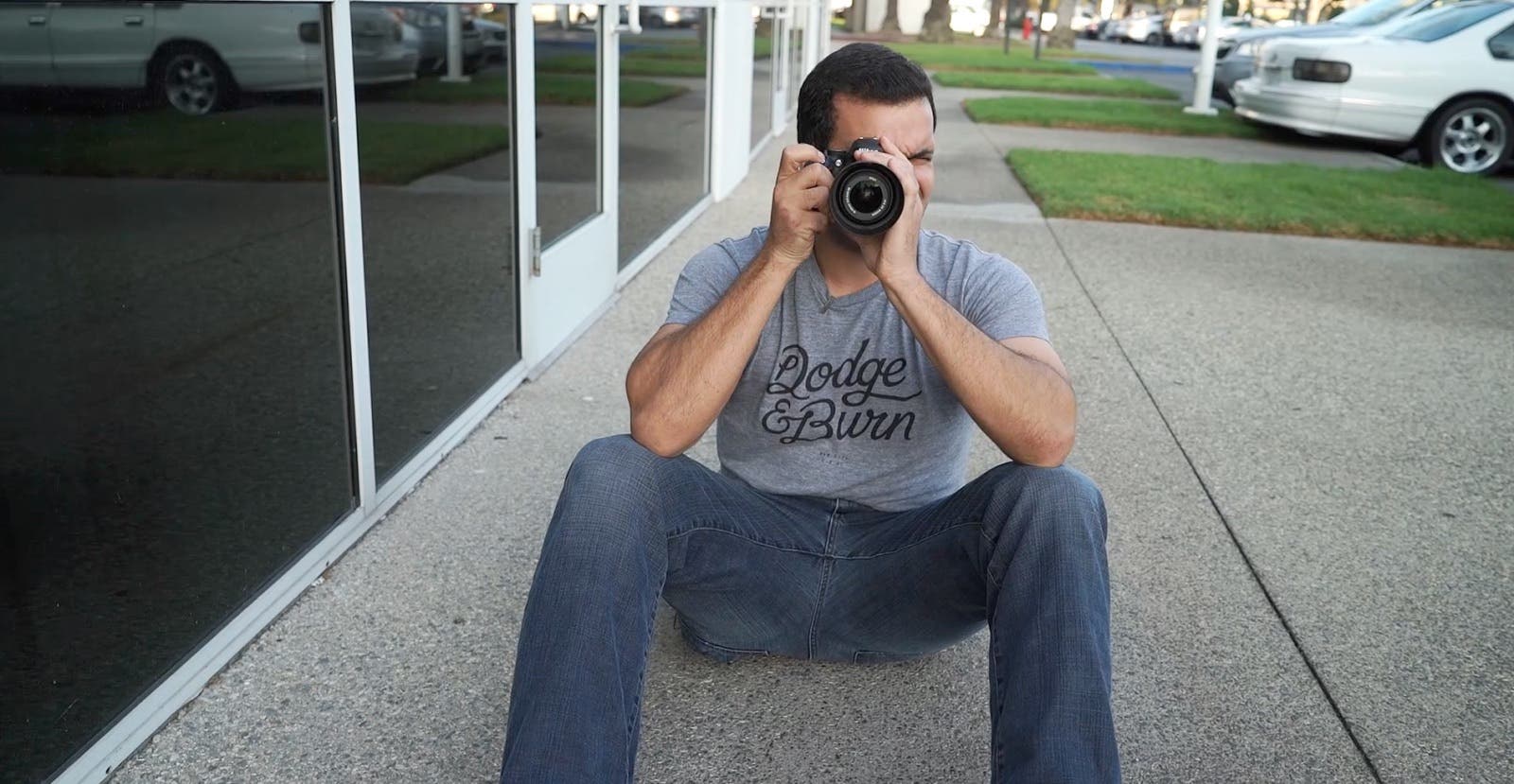 photographer sitting