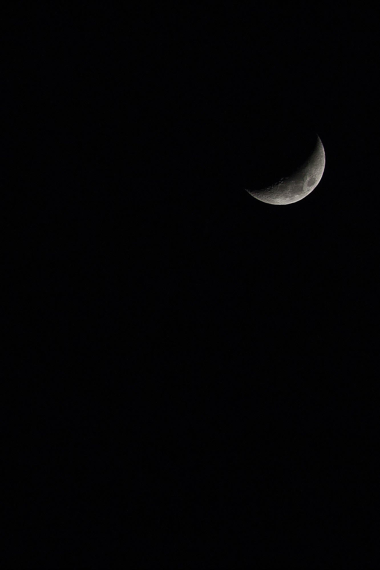 Moon in dark negative space for shadow photography