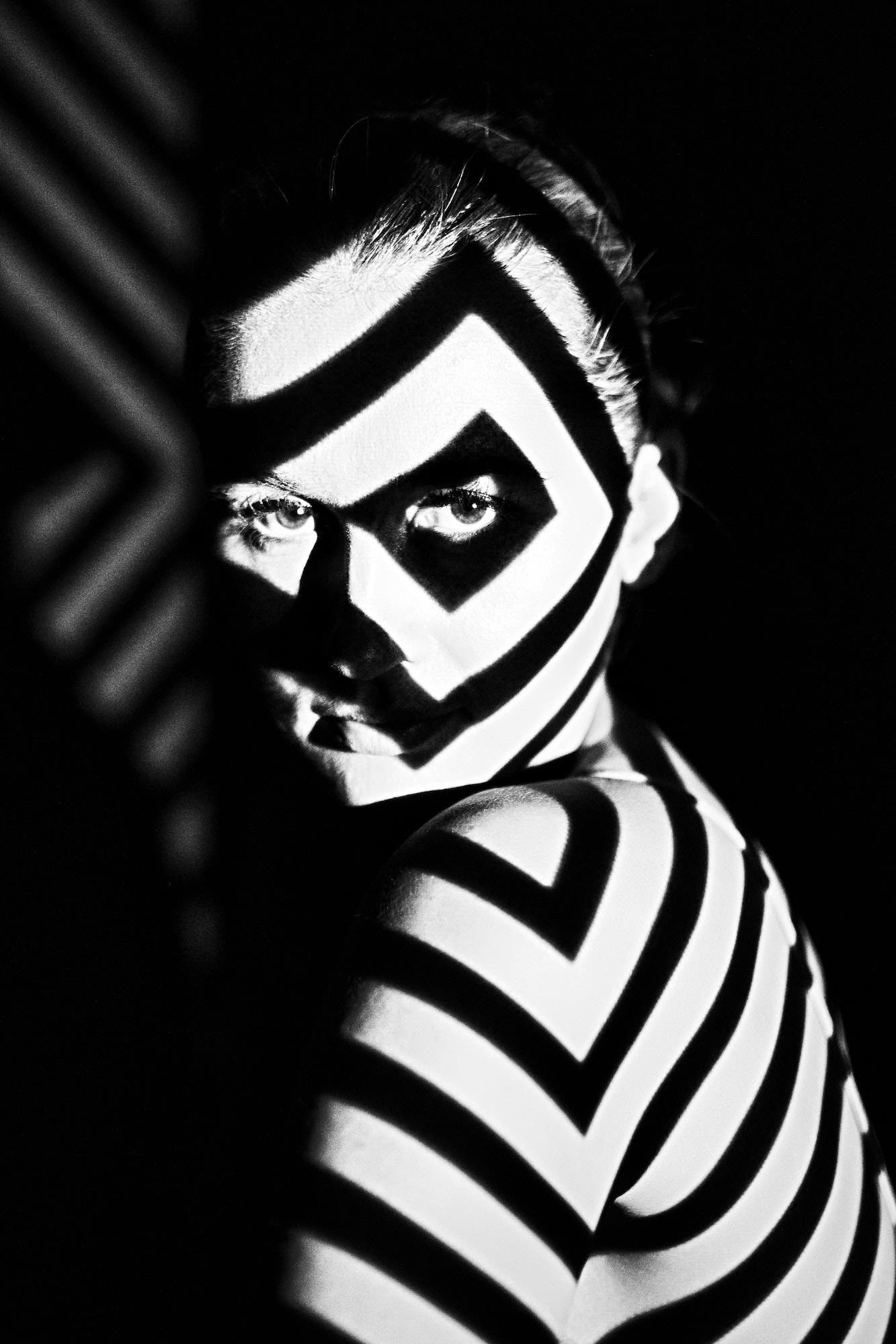 Gobo pattern on woman