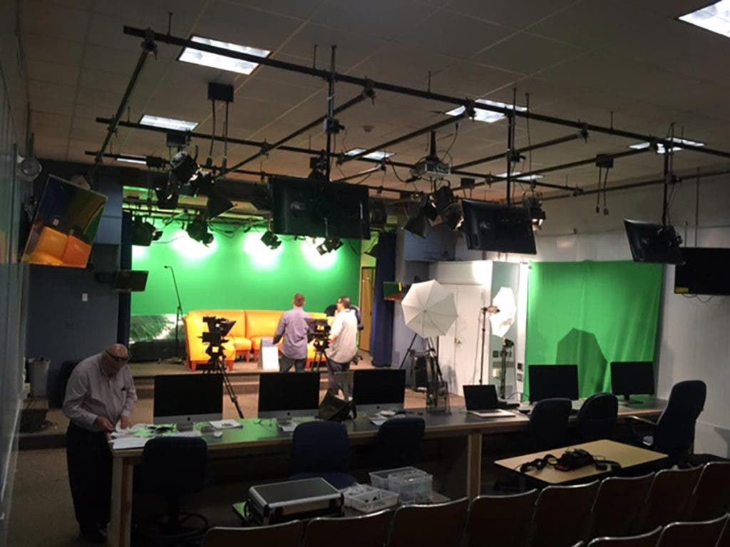 Trinity Elementary School live tv production studio