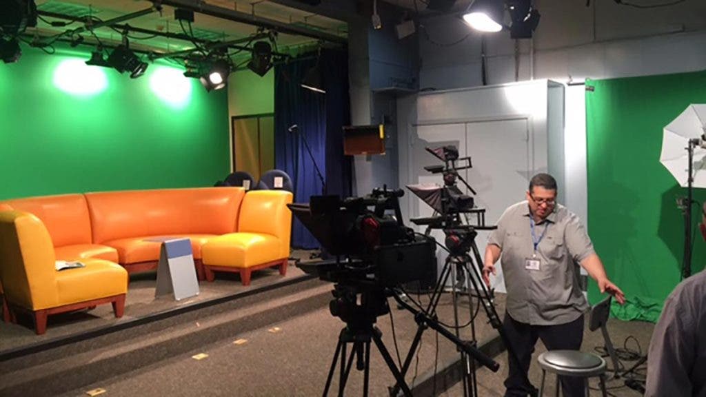 Trinity Elementary School live tv production studio