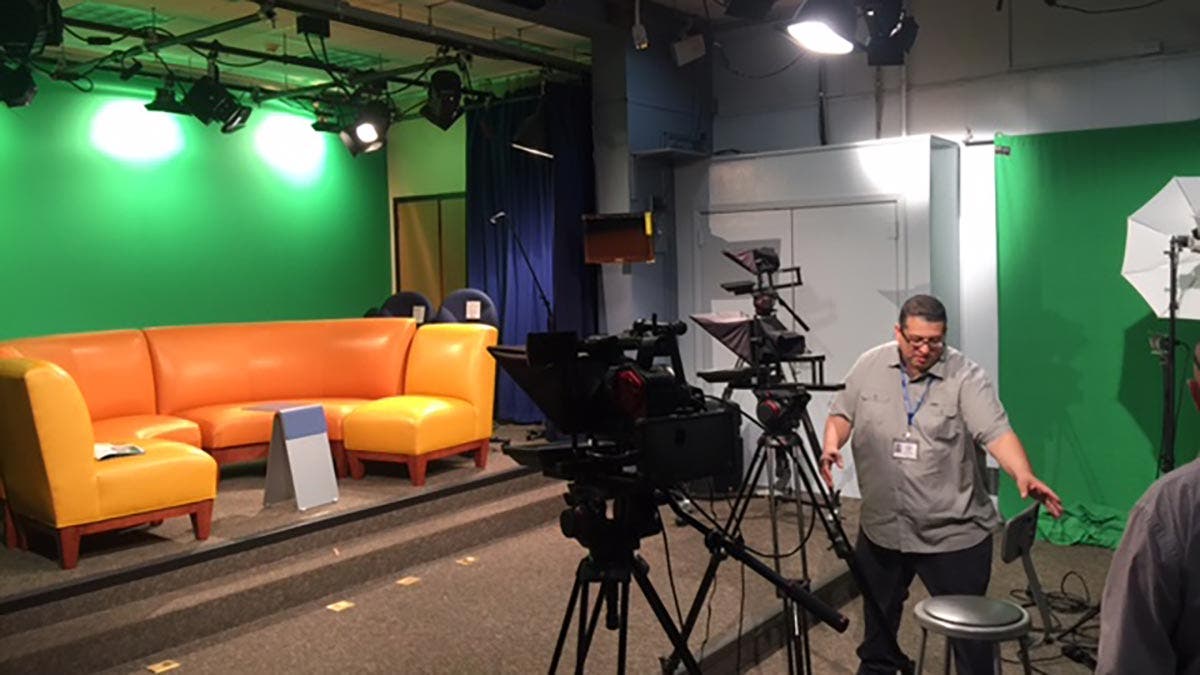 Trinity Elementary School live tv production studio