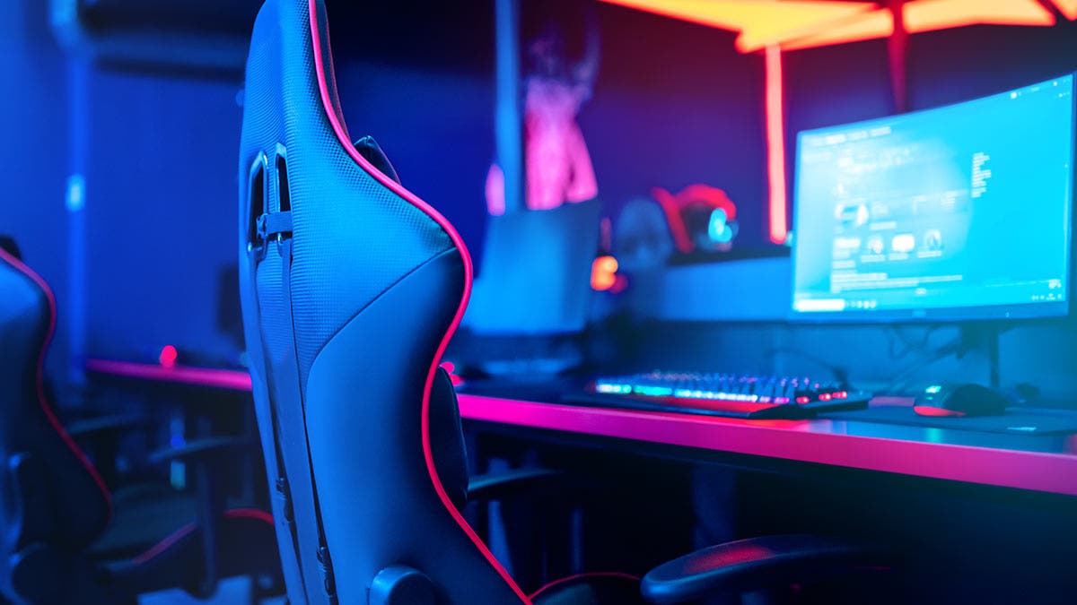 esports chair desktop gear setup