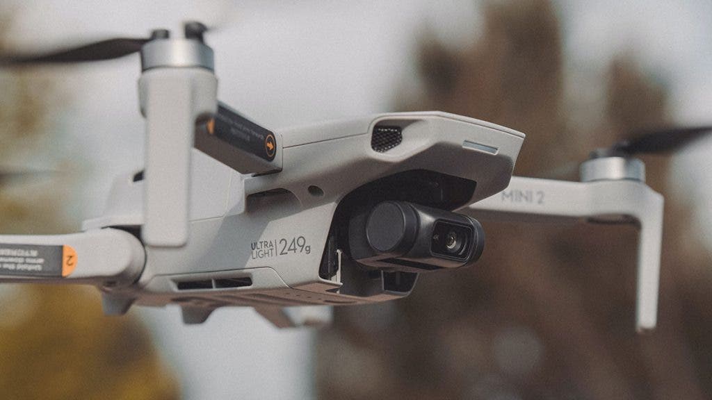 DJI mini 2 long range drone flying