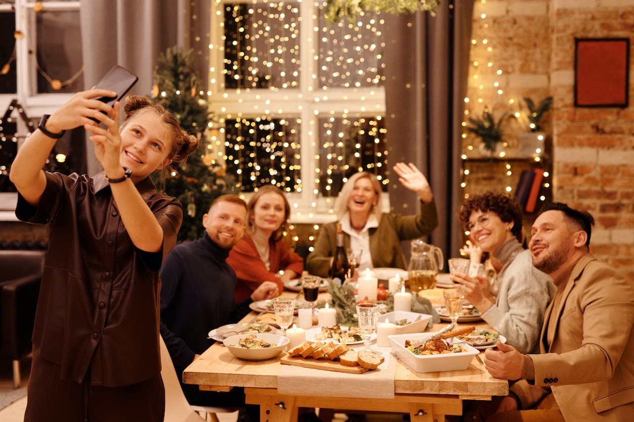 Christmas photography group selfie
