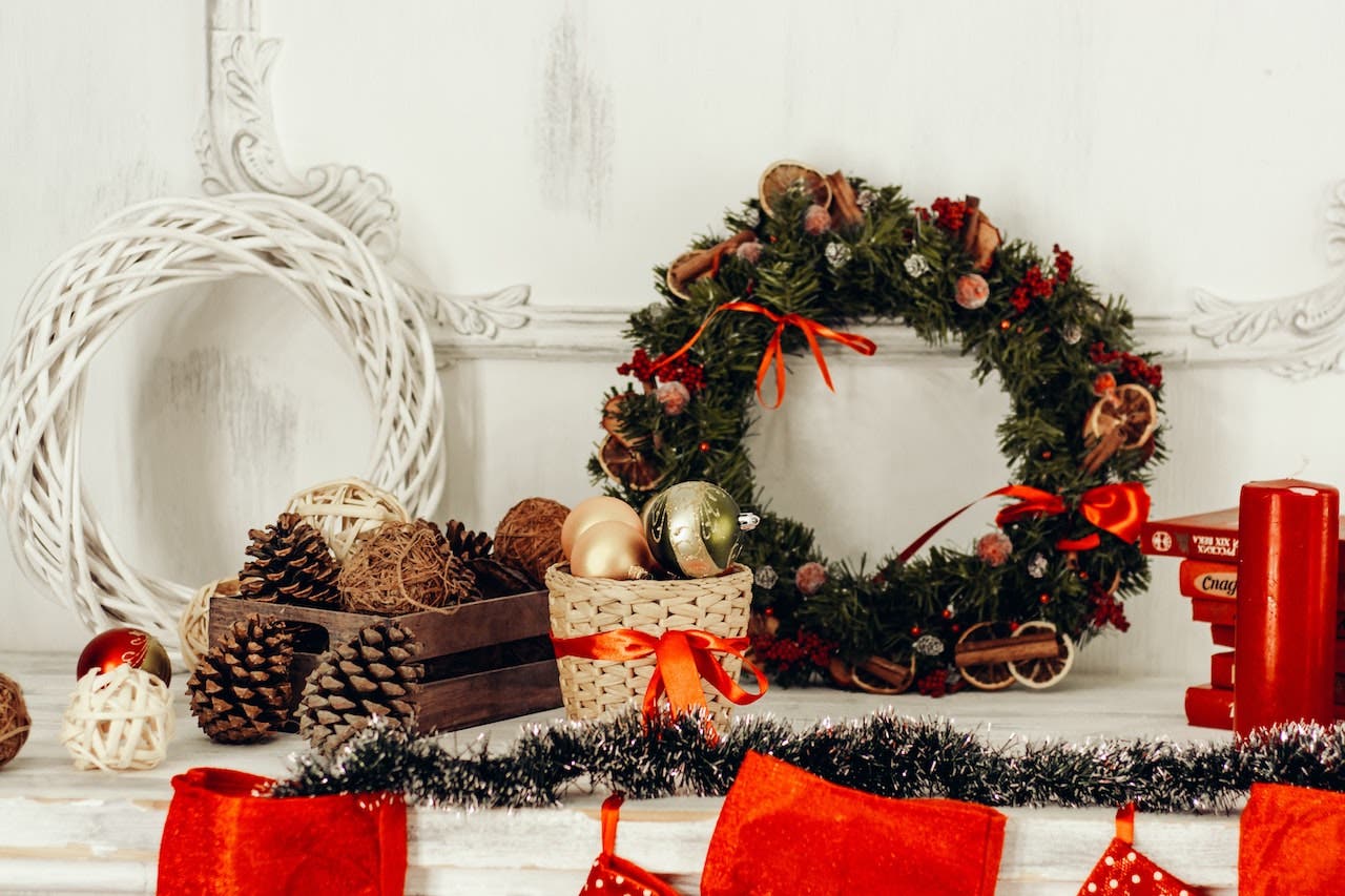 Still life with holiday decorations