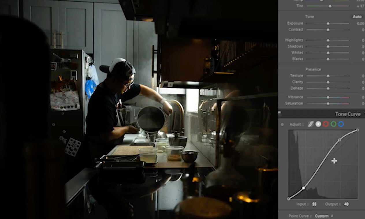 Editing tone curves for pattern photography