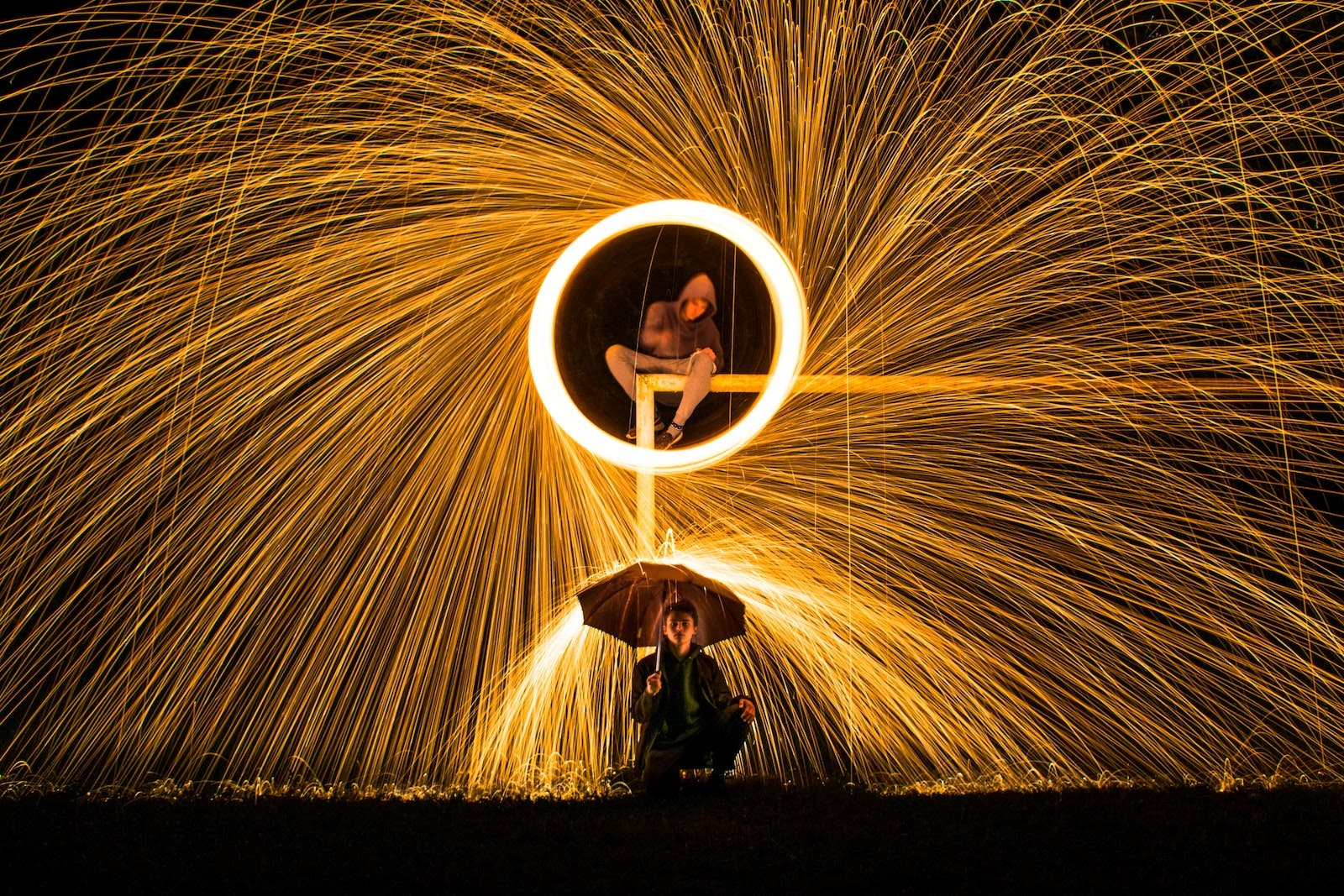 steel wool photography example with two people
