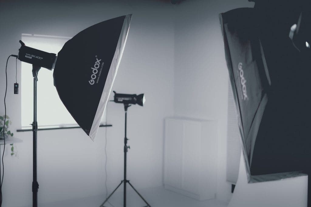 godox photography umbrella in studio
