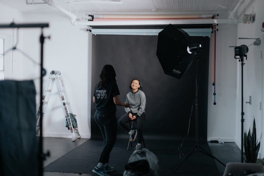 godox photography umbrella in studio