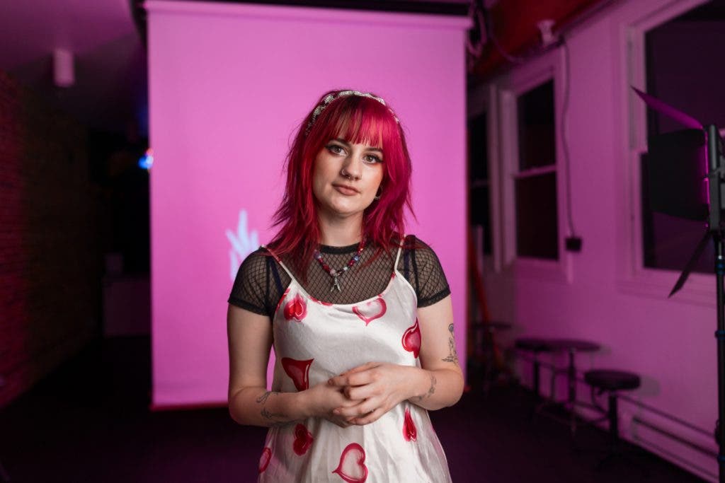 Behind the scenes of a photo/video shoot using continuous light in studio.