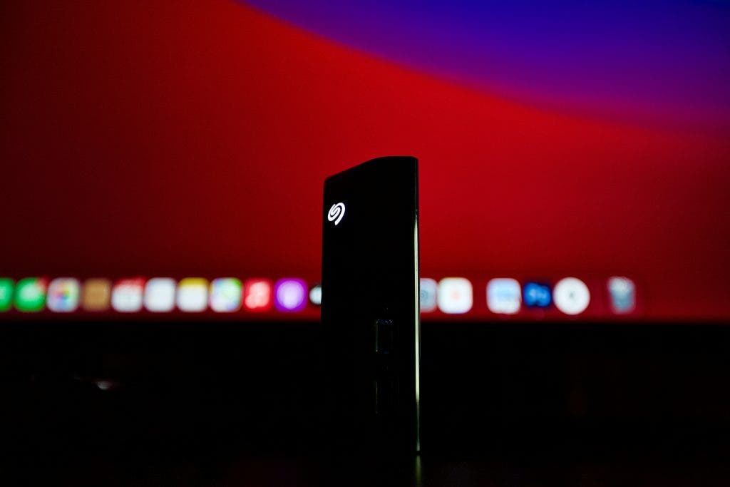 a NAS device in front of a monitor